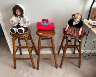 3 Oak Bar Stools