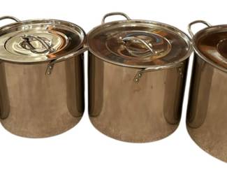 Set Of 4 Stainless Steel Stockpots