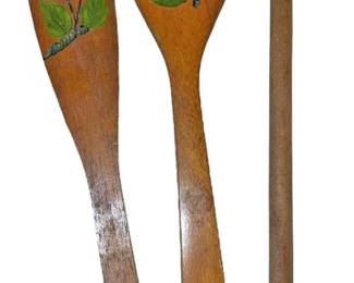 Vintage Fruit Wood Spatulas