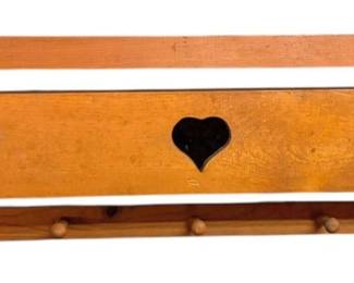Vintage Wood Heart Cut Out Rack