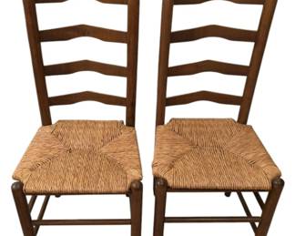 Ladderback Chairs With Woven Rush Seats