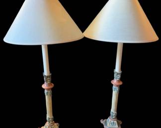 Pair Of Traditional Candlestick Table Lamps