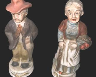 Vintage Old Couple Ceramic Figurines