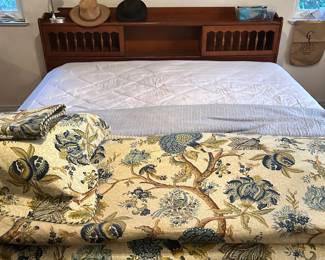 Vintage Drexel king bed, dresser & mirror, and bureau