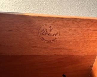 Vintage Drexel king bed, dresser & mirror, and bureau