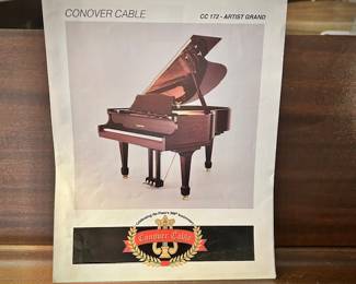 Conover Cable baby grand piano CC-172 and needlepoint bench 