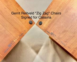 Gerrit Reitvelt "Zig Zag" Chairs for Cassina, Italian Made
