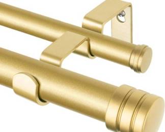 Tonial1 Inch Double Curtain Rods, 72 to 144 Inch, Gold