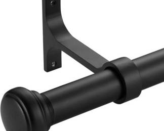 Yumierle Room Divider Curtain Rod,1 inch Curtain Rods for Windows 48 to 86 inch, Black