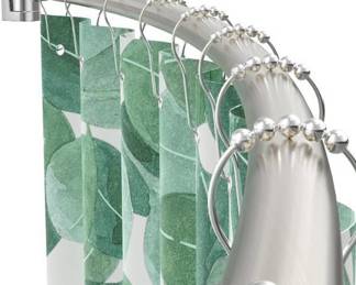 PrettyHome Brushed Nickel Curved Shower Rod