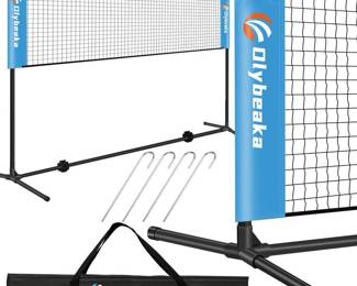 Olybeaka Portable Pickleball Net Badminton Net for Driveway