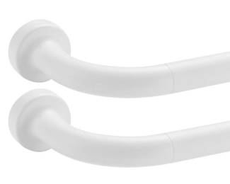 2 Pack Matte White Disc Curtain Rods, 28-48 Inch