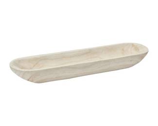Creative Co-Op Decorative Paulownia Wood Tray, White