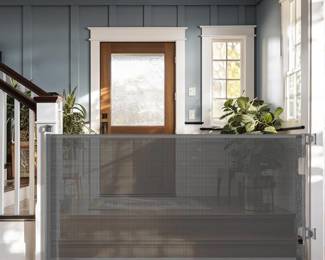 Cumbor Retractable Baby Gate for Stairs 33 Inches Tall, Extends to 76 Inches, Gray