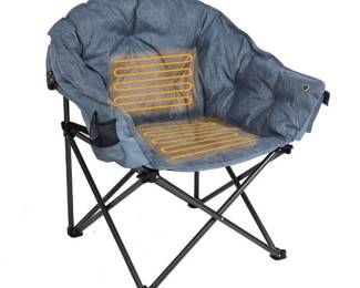 MacSports Heated Cushion Folding Lounge Chair, Teal