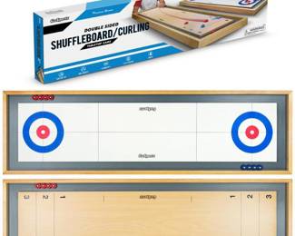 GoSports Shuffleboard and Curling 2 in 1 Board Games - Classic Tabletop or Giant Size