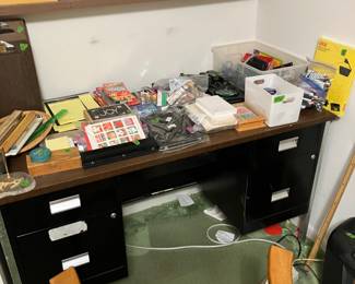 Desk and Tons of Office Supplies