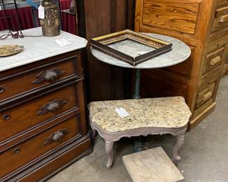 Marble & Iron Bistro Table $140