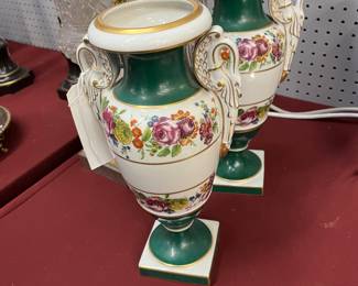 Pr of French Limoges Porcelain Vases $125 Pr.