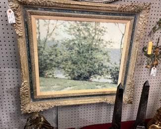 Andre Gisson (New York France 1921-2003) Impressionistic O/C Lakeside Scene $1250