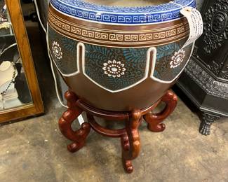Vintage Chinese Hand Painted Planter $250