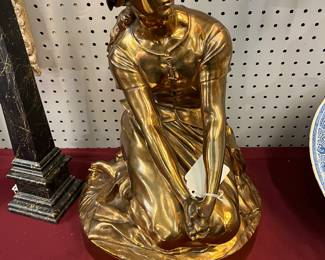 19th C "Joan of Arc" Henri Chapu F. Barbedienne Foundry $700