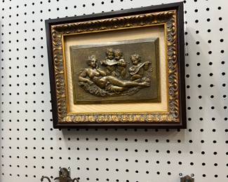 19th C Bronze Cherub Plaque $200