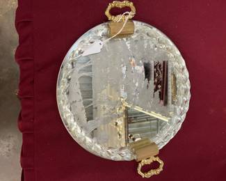 Vintage Murano Etched Vanity Tray $65