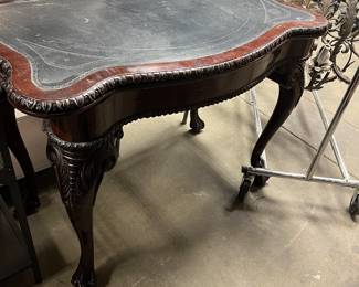 Carved Mahogany Flip Top Game Table $150