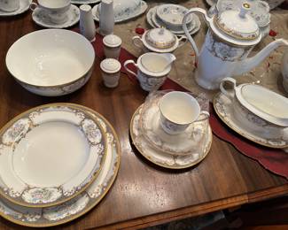 Mikasa Hathaway pattern.  Service for 12 plus.  Many serving pieces and accessories.  