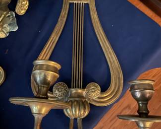 Antique French brass candle sconce
