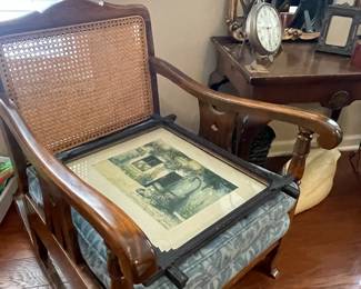 Antique cane back rocker