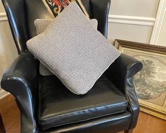 Faux Leather wingback chair