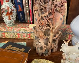 Carved soapstone vase