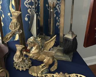 Pr European fireside tool stand w/tools