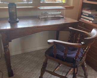 Vintage work table and chair