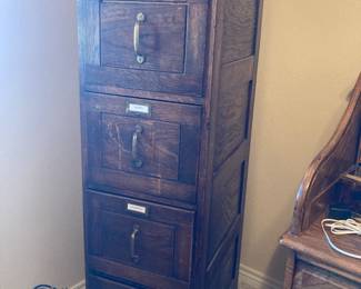 Antique rustic file cabinet