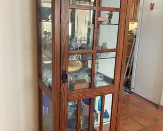 Mission style display cabinet