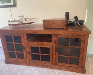 Mission style entertainment center 