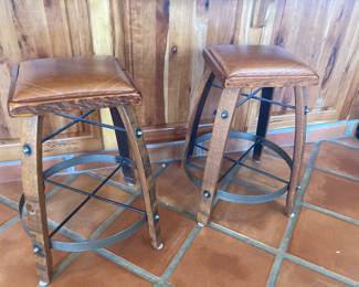 Wine barrel counter stools