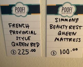 French Provincial Style Queen Size Bed, Simmons Beautyrest Queen Mattress

