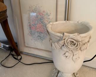 Framed art, vases