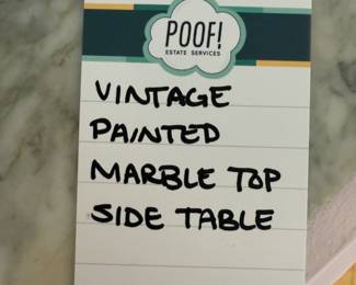 Vintage Painted Marble Top Side Table
