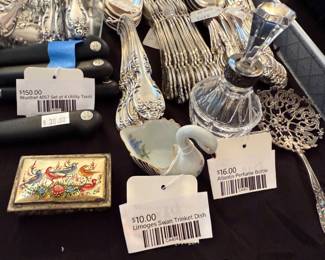 Limoges Swan Trinket Dish, Atlantis Perfume Bottle