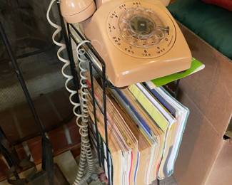 Vintage phone and phone stand