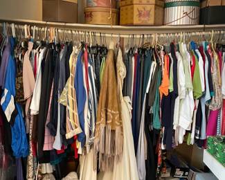Clothing, shoes, hatboxes