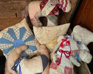 Quilted animals and pillows