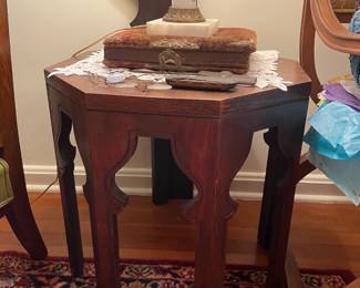 Wooden octagonal side table