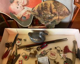 Vintage fans, trinkets