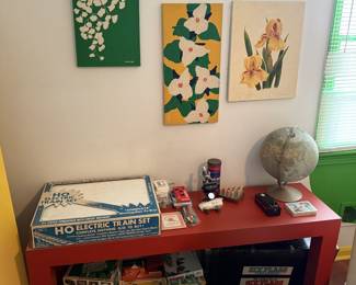 Red table vintage MCM